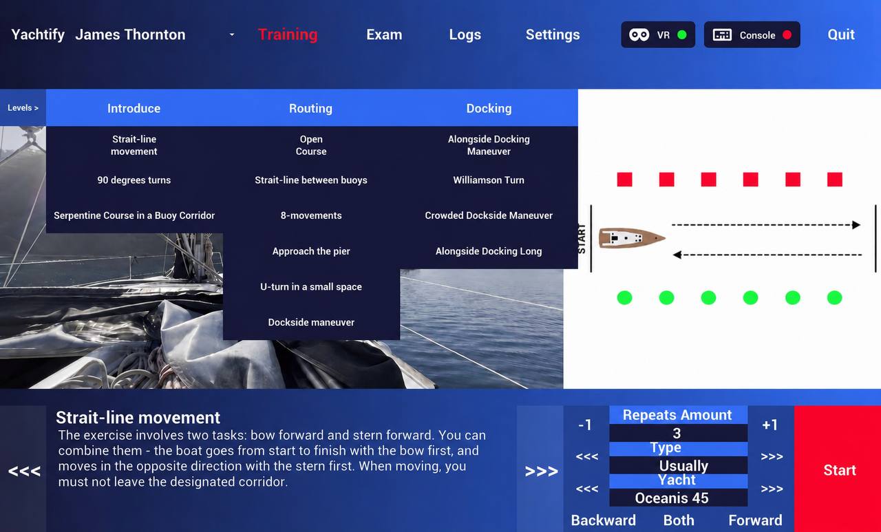 Софт симулятора Yachtify